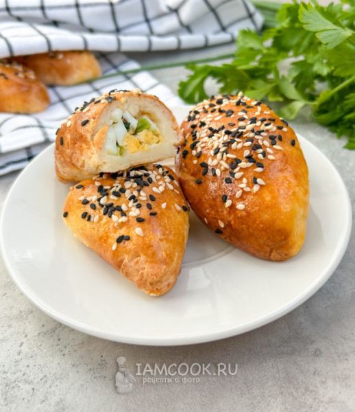 ПП пирожки с луком и яйцом